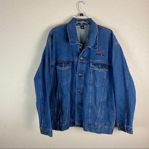 Vantage Denim Jacket Verizon Mens Size XL - Picture 1 of 8